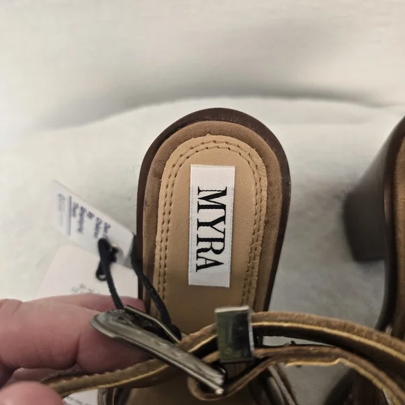 MYRA CORA JO Cowhide Leather Western Strap Booties/shoes. Ladies 8 - Picture 5 of 11